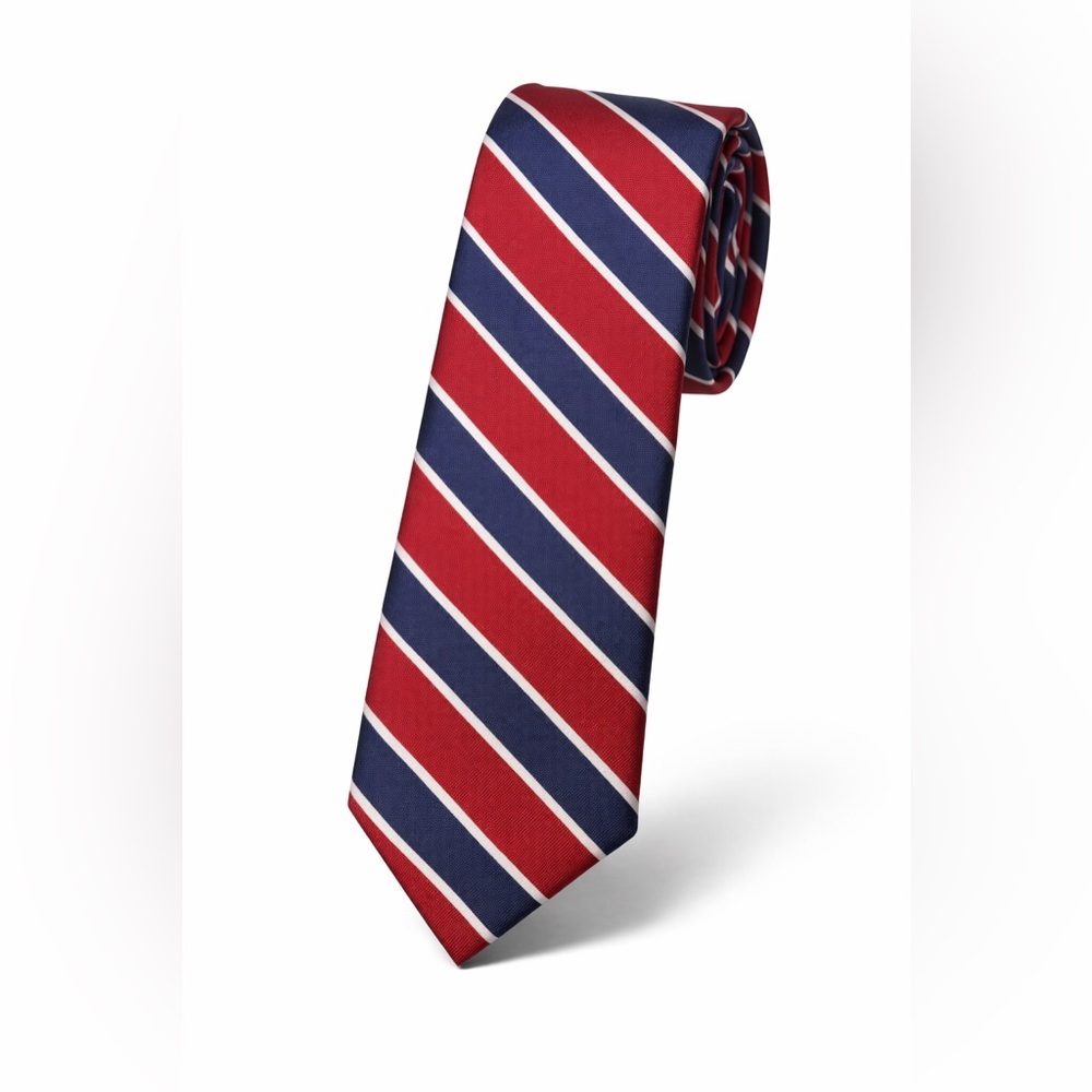 NEW! Roundtree & Yorke Red and Blue Striped Tie